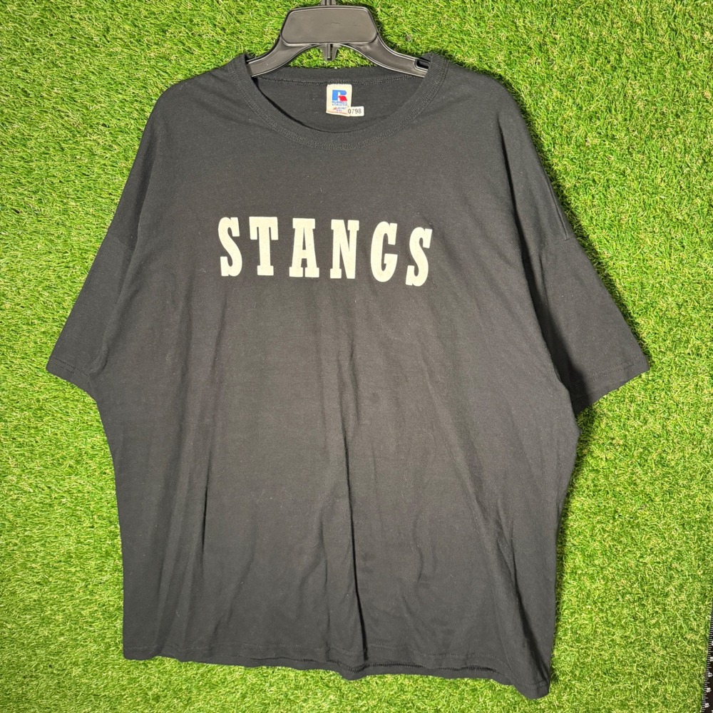 Russell Athletic XXL Stangs Hughes Springs T-Shirt‎ Black NUBLEnd Mens
